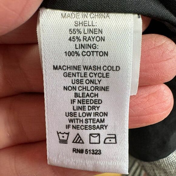 1. STATE Womens Black Red Plaid Blazer Jacket Sz 24W Linen Blend Button - Picture 6 of 10